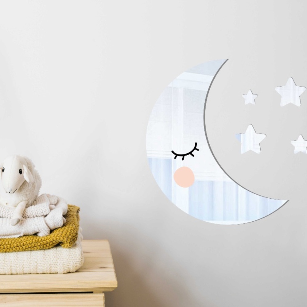 🏠🌙H&M sleepy moon shaped mirror baby nursery decor brand new